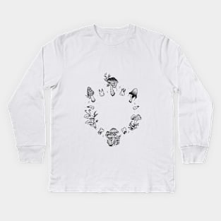 Mushroom Tooth Fairy Circle Kids Long Sleeve T-Shirt